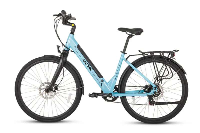 Ampere Deluxe Step Through 700c Wheel Electric Bike Blue-5